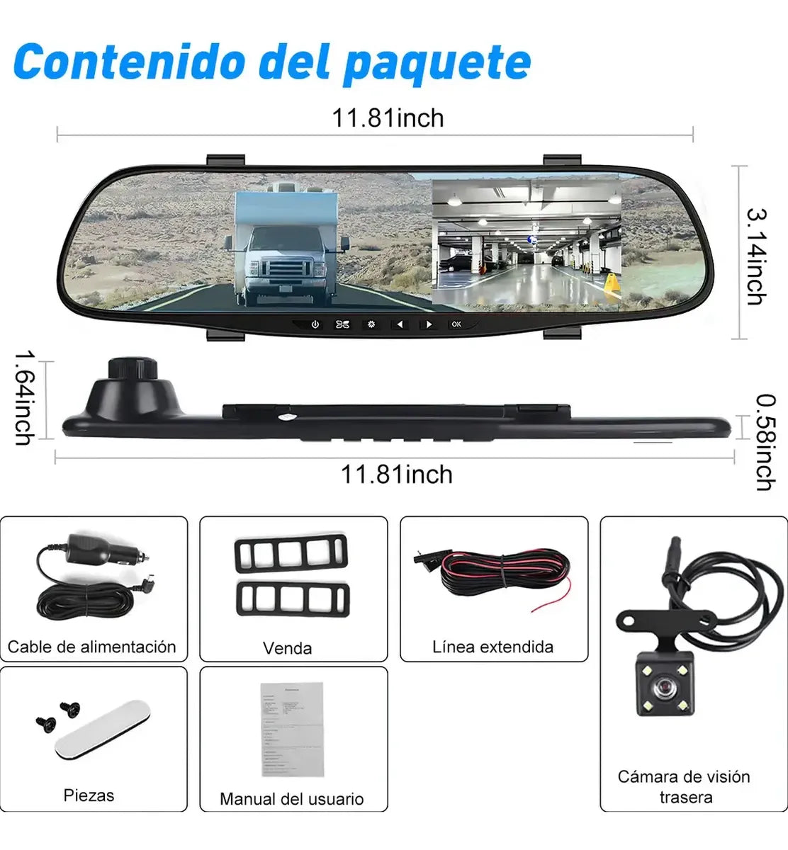 Espejo Retrovisor con Cámara