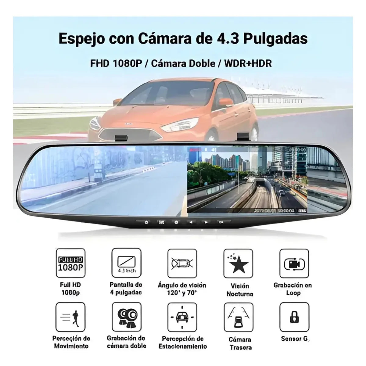 Espejo Retrovisor con Cámara